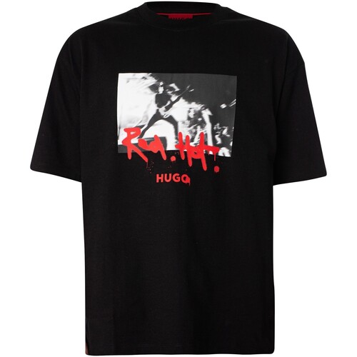BOSS - Camiseta Gráfica Domenada Negro