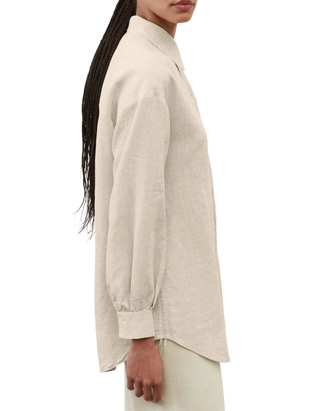 Marc O'Polo Chemise 100% Lin Drapé beige