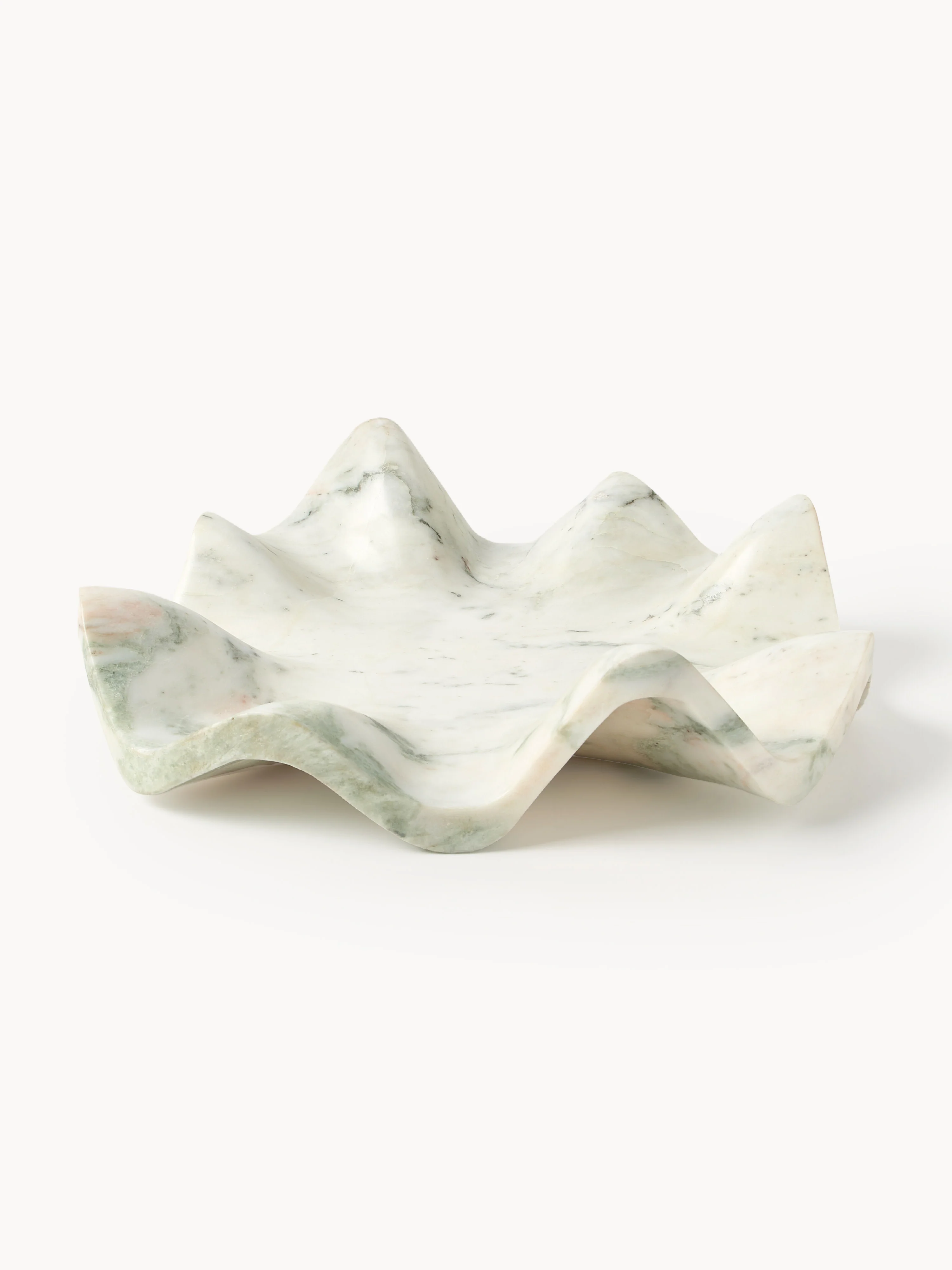 Handgemaakt decoratief dienblad Gaia van marmer, Ø 40 cm
