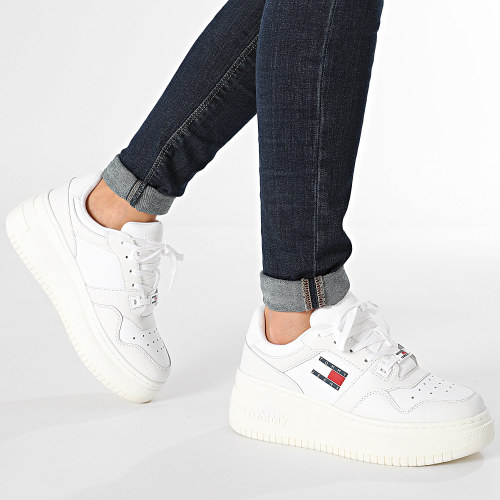 Baskets Femme Retro Basket Flatform 2536 White
