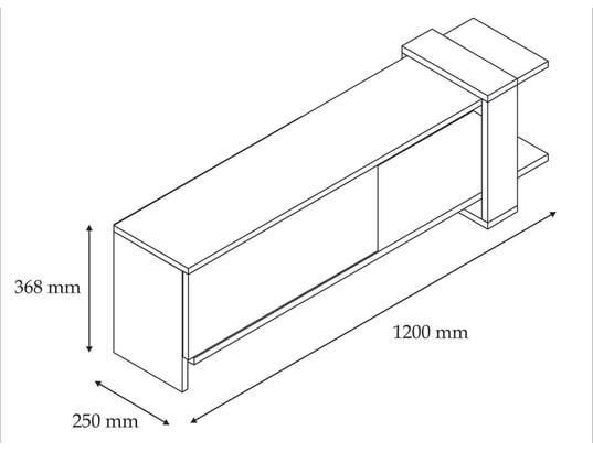 CONCEPT1 - Meuble TV Gaye - Noyer, Blanc 120 x 36,8 x 25