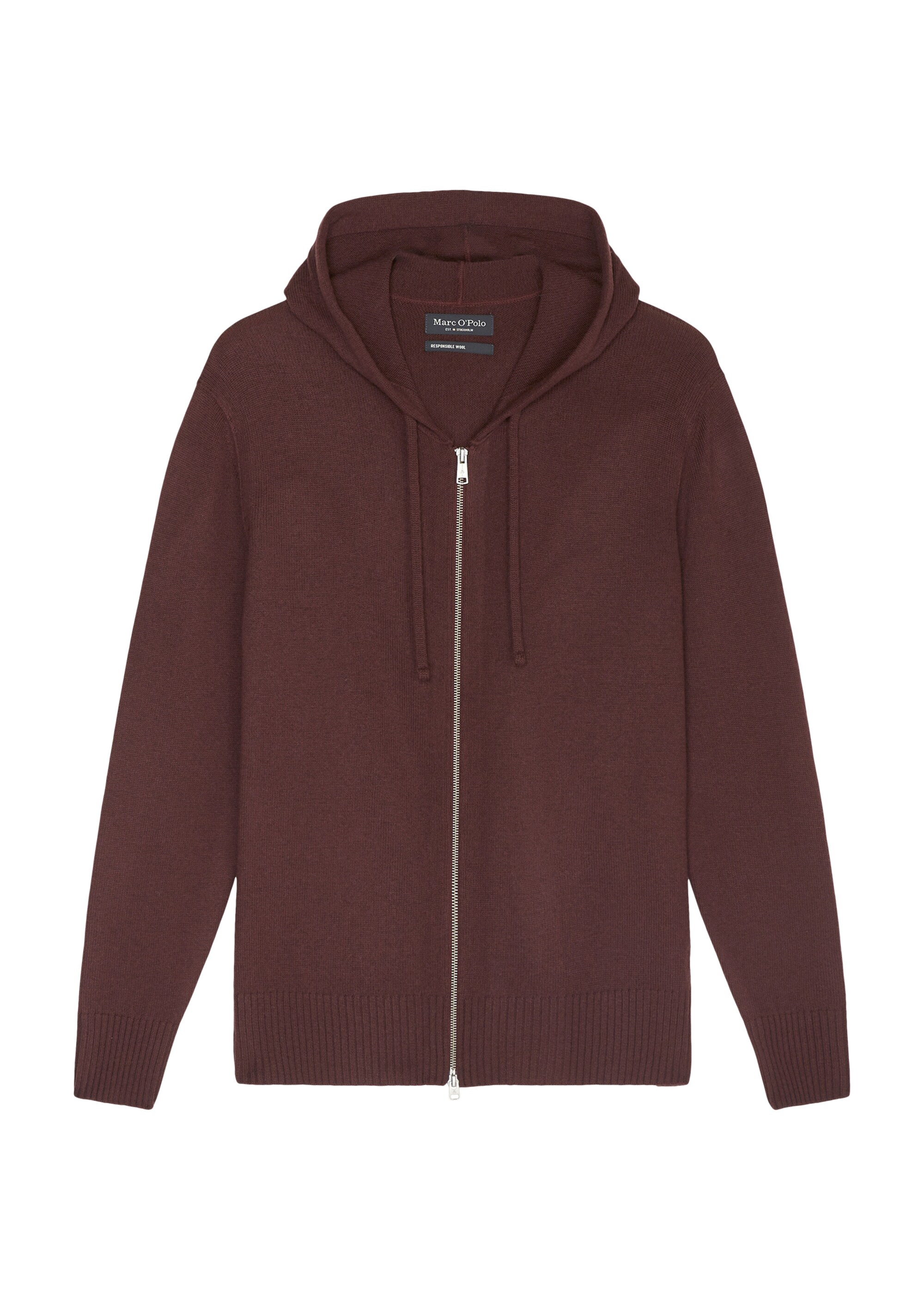 Kapuzen-Strickjacke regular aus softem Lambswool-Blend