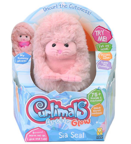 Curlimals Kuscheltier m. Klang und Bewegung - 14 cm - Glow Seal