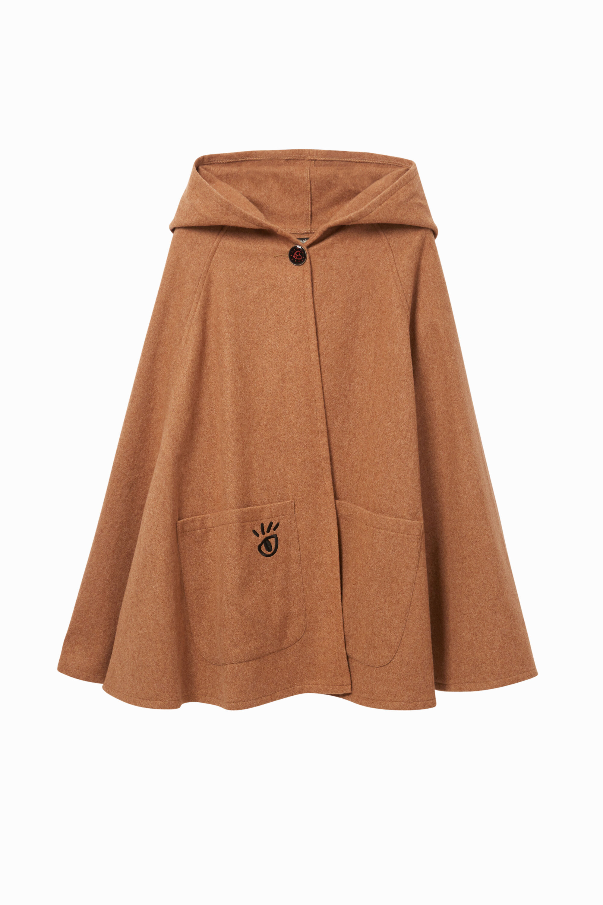 Poncho floral com capuz