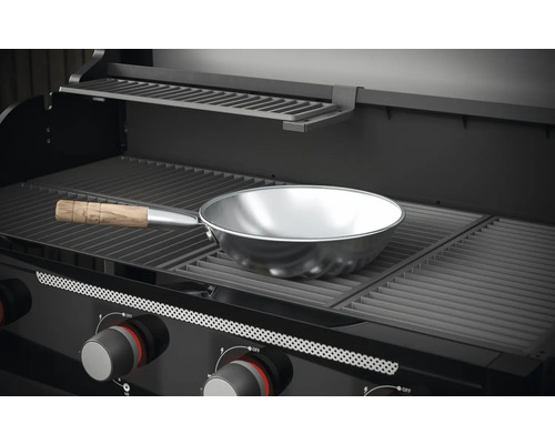 Tenneker® Halo TG 4B Gasgrill, 103,7 x 61 x 56,2 cm, 4-pits inbouwgasgrill, gietijzeren rooster, platformsysteem, glazen inzetstuk in het deksel