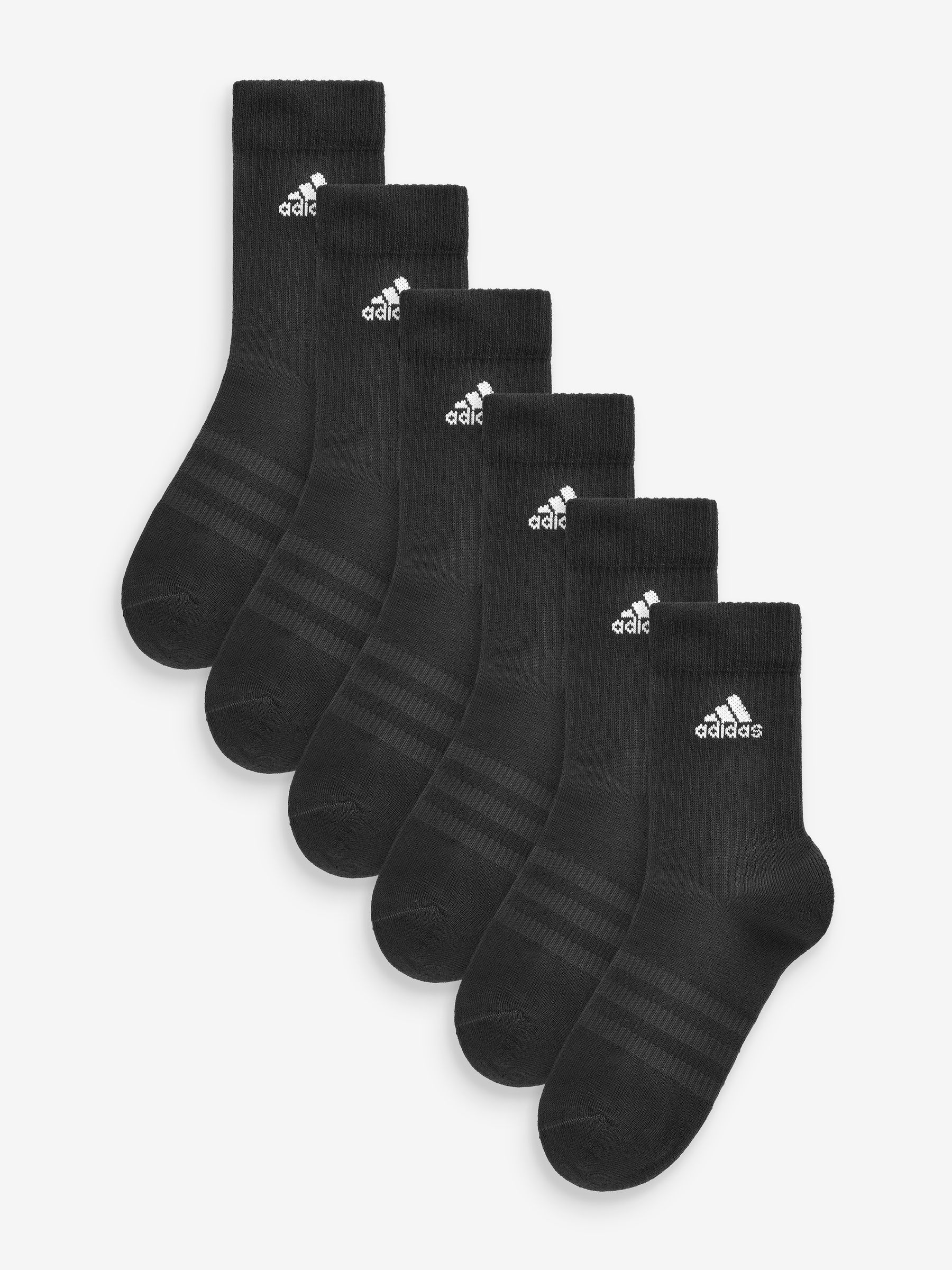 Zwart/wit - Verpakking van 6 - Verpakking van 3 zachte adidas crew sokken