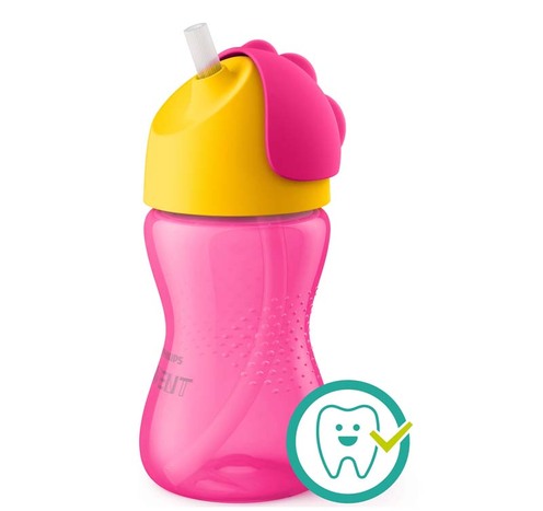 Tasse à paille 260 Ml 12 mois+ Rose/Jaune - AVENT