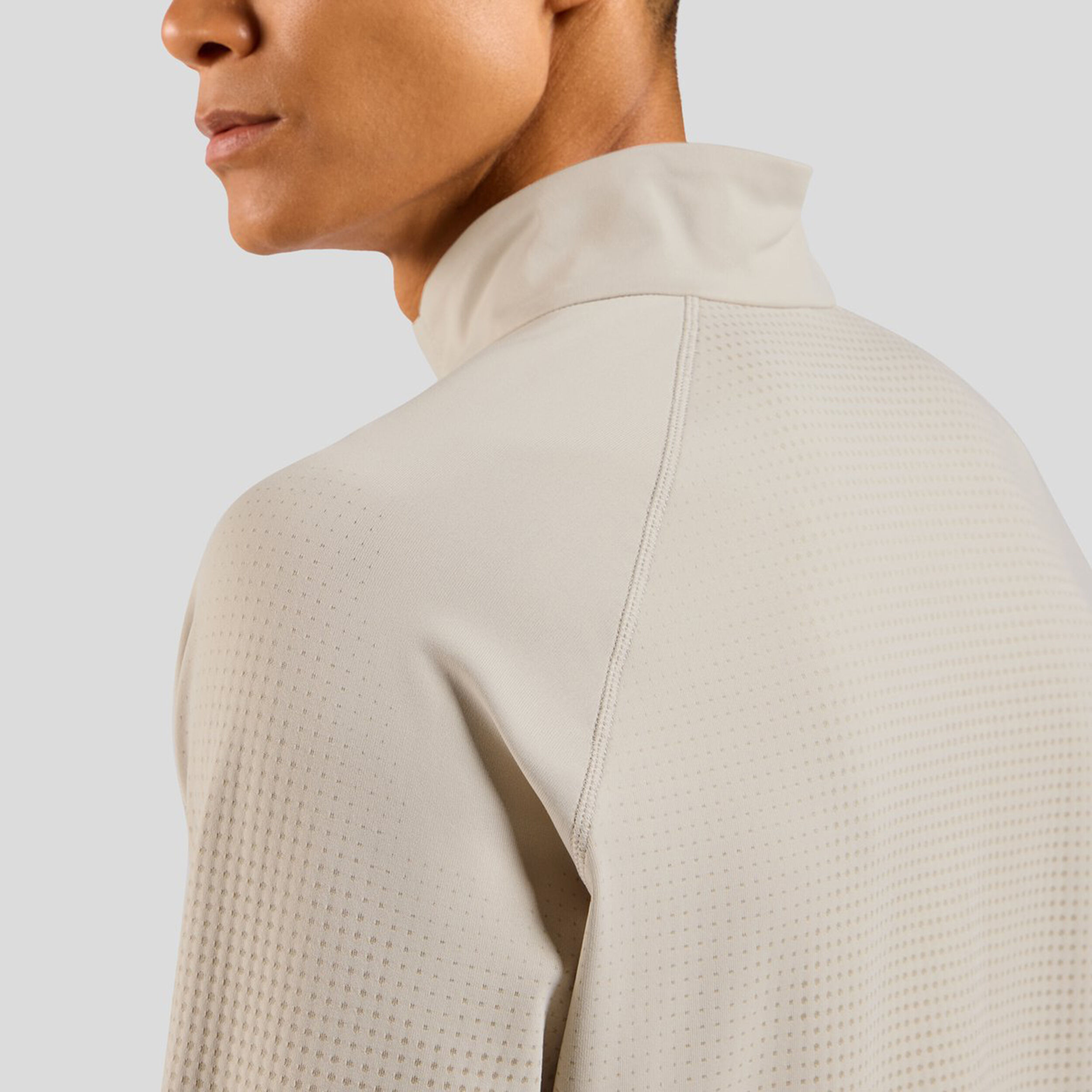 Odlo Zeroweight Warm Mid Layer 1/2 Zip Maillot De Course Hommes - Argent