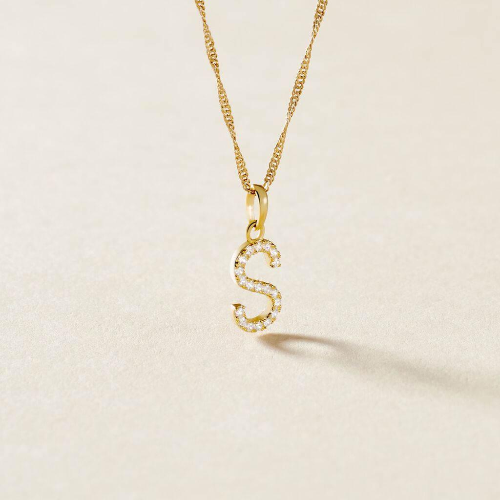 Pendentif Klementine Or Jaune Oxyde De Zirconium