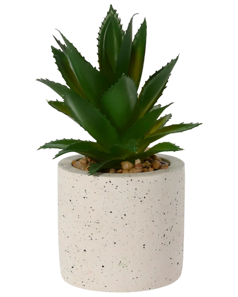 Kunstig plante i rund krukke - assorterede planter