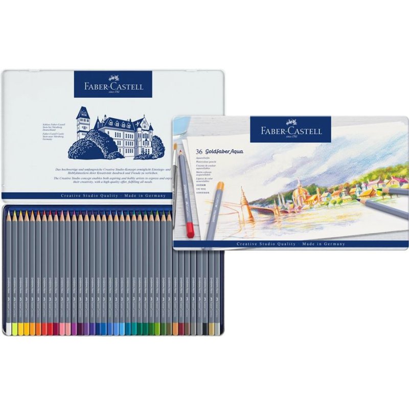 FABER-CASTELL Crayons de couleur aquarellables GOLDFABER