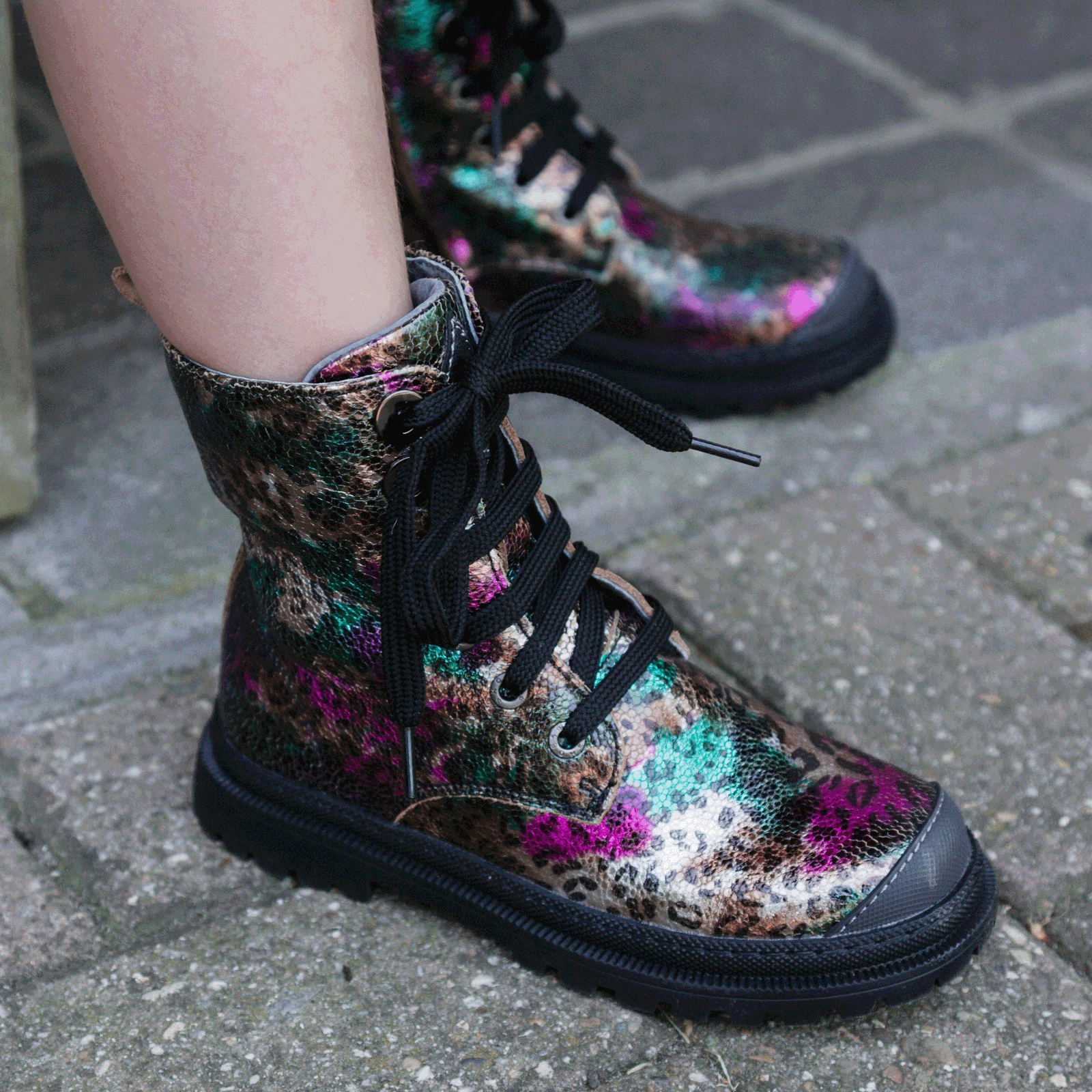 Shoesme Metallic-bunt Biker Stiefel