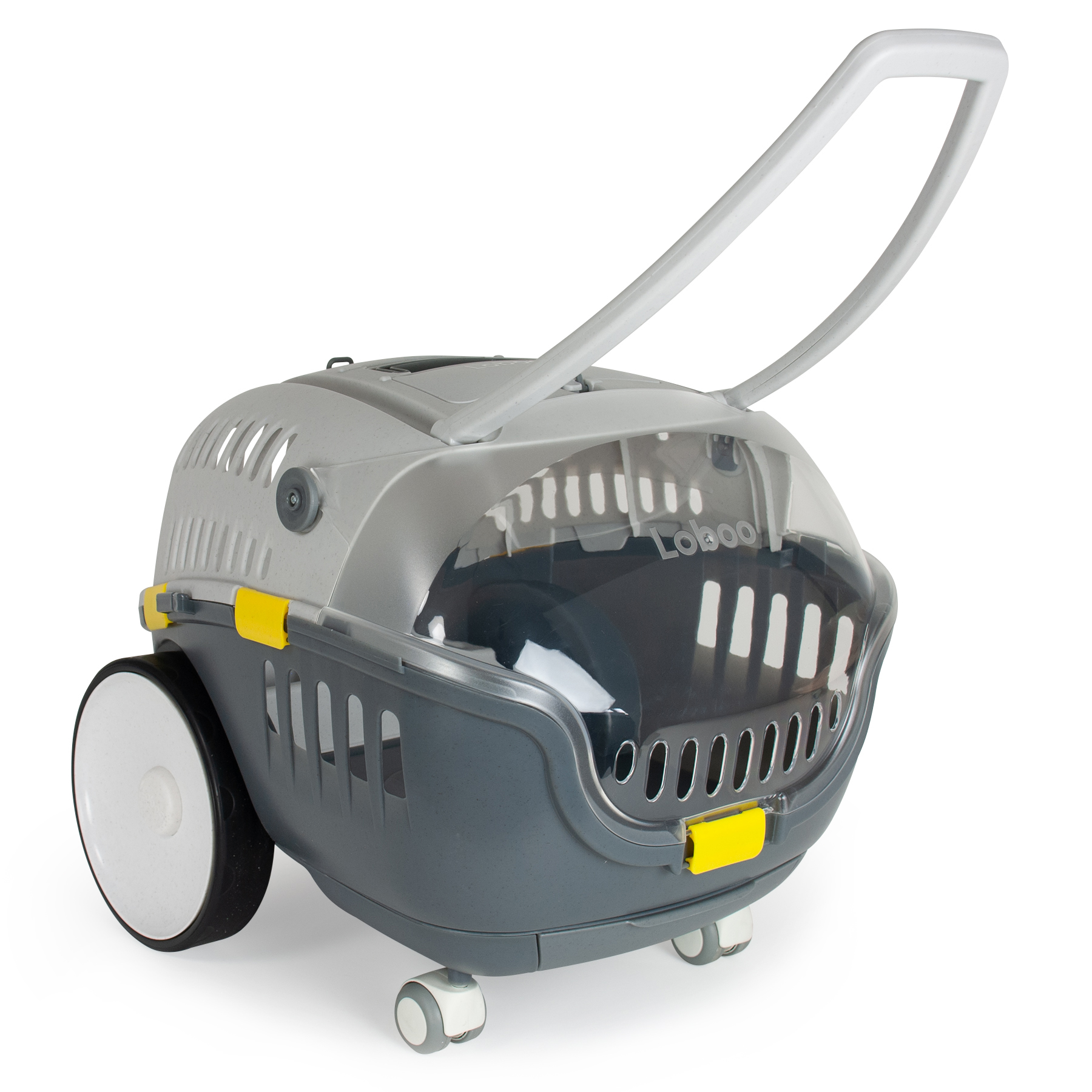 Loboo - Bubble Urban Complete Pet Carrier, Transportadora para Gatos e Cães de Pequeno e Médio Porte, com Cúpula e Rodas Removíveis, Ideal para Carro, Casinha de Cachorro e Gato, Cor Antracite