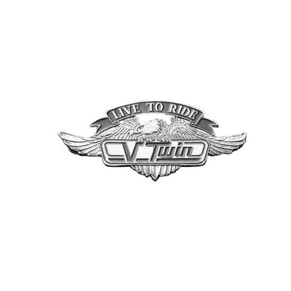 Emblème Highway Hawk Adhesif V-twin Large Universel - Gris