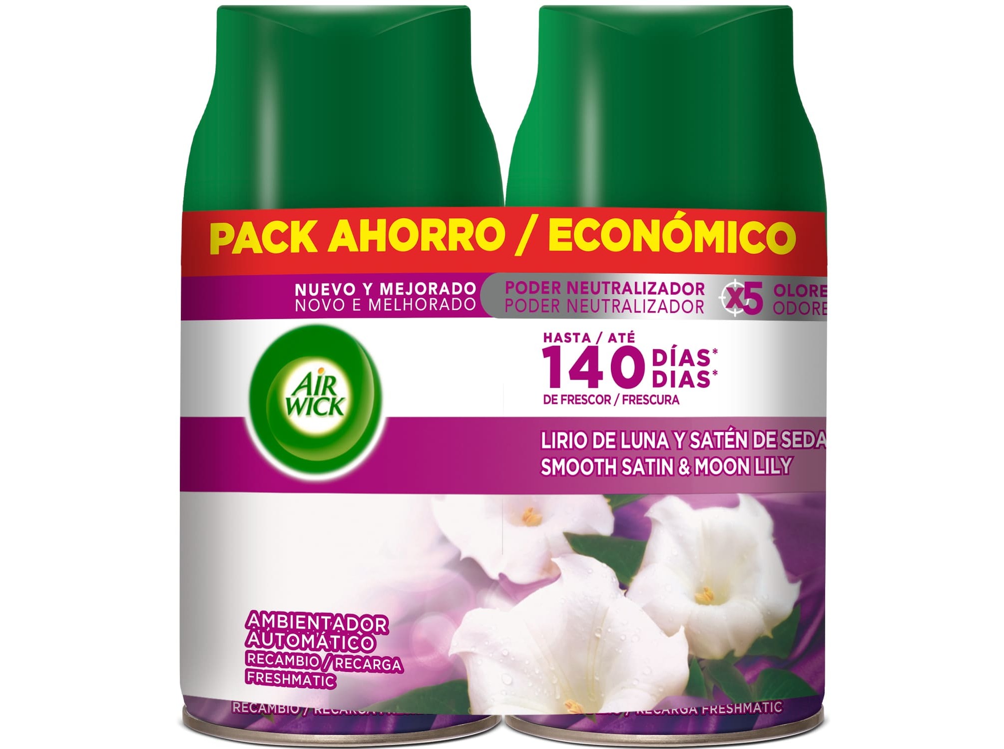 AMBIENTADOR AIR WICK RECARGA FRESHMATIC SATIN MOON 2X250 ML