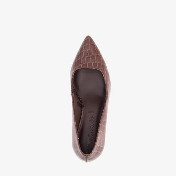 Tamaris croco lak pumps bruin
