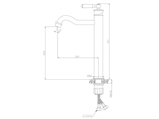 Leeds mitigeur lavabo haut noir - Essebagno