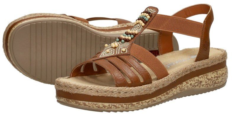 Rieker Sandalen Plat cognac