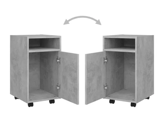 Armoire latérale et roues Gris béton 33x38x60cm Bois ingénierie