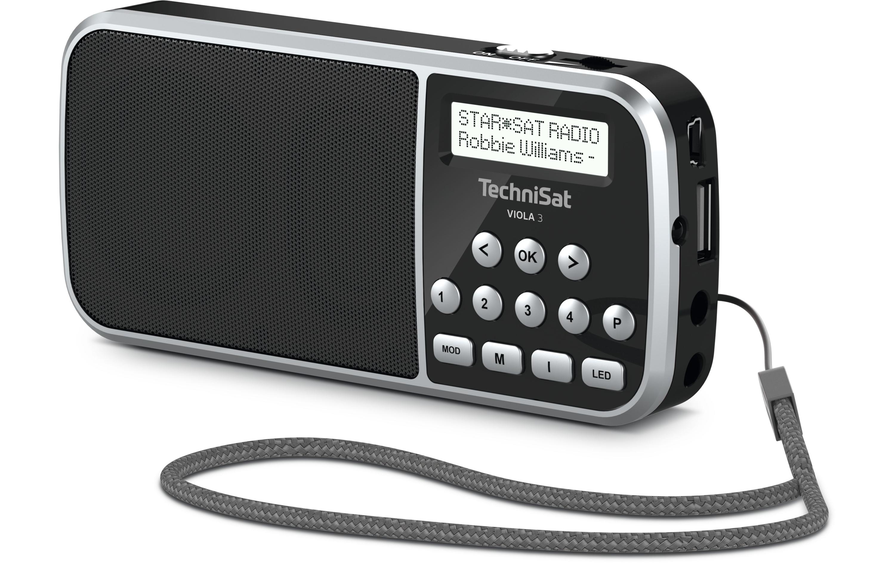 DAB+ Radio Viola 3 SchwarzPortables DAB+/UKW-Taschenradio mit LED-Taschenlampenfunktion