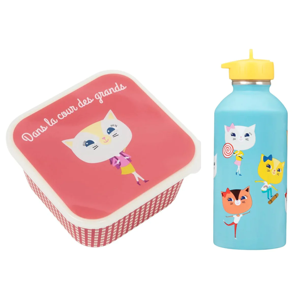 Boîte à goûter + Gourde Enfant - Chat Toga