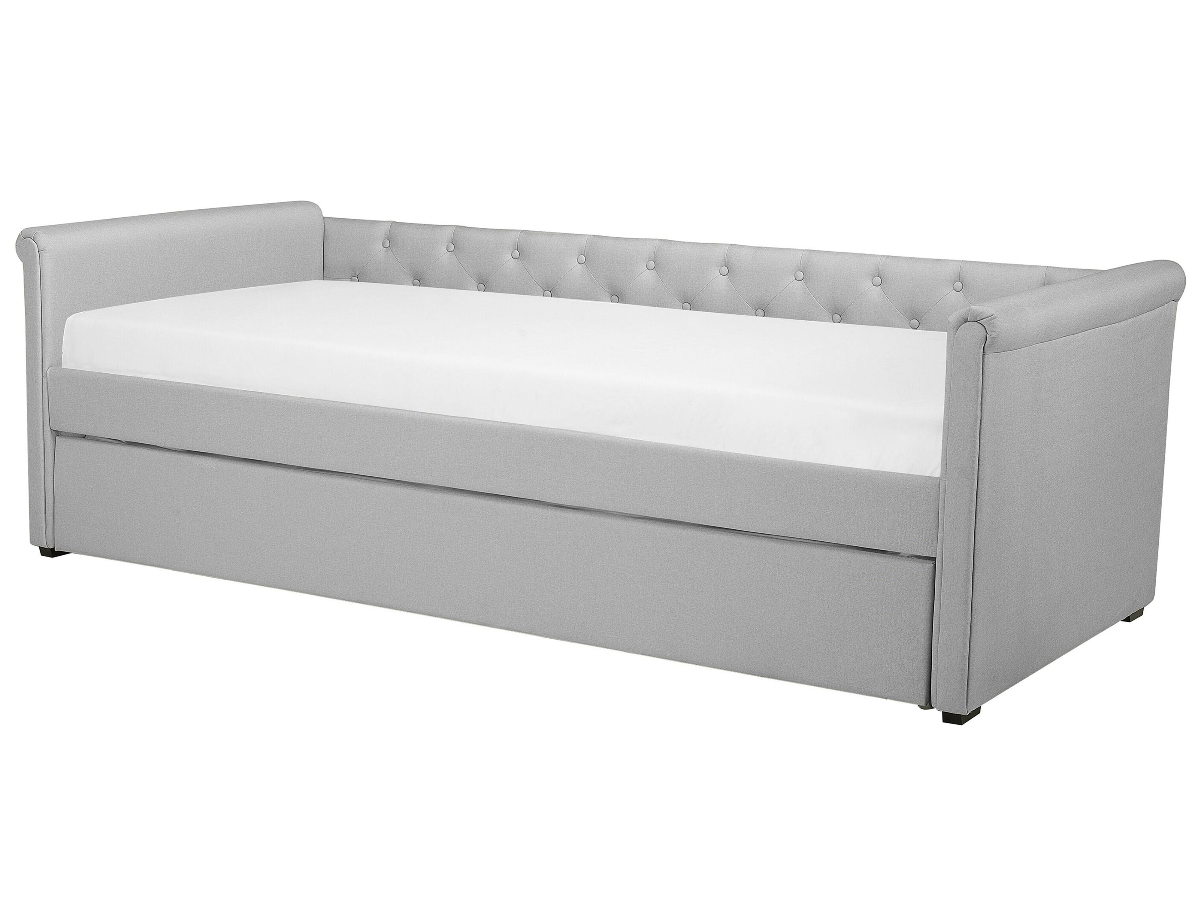 Onderschuifbed Stof LIBOURNE 80 x 200 cm Lichtgrijs
