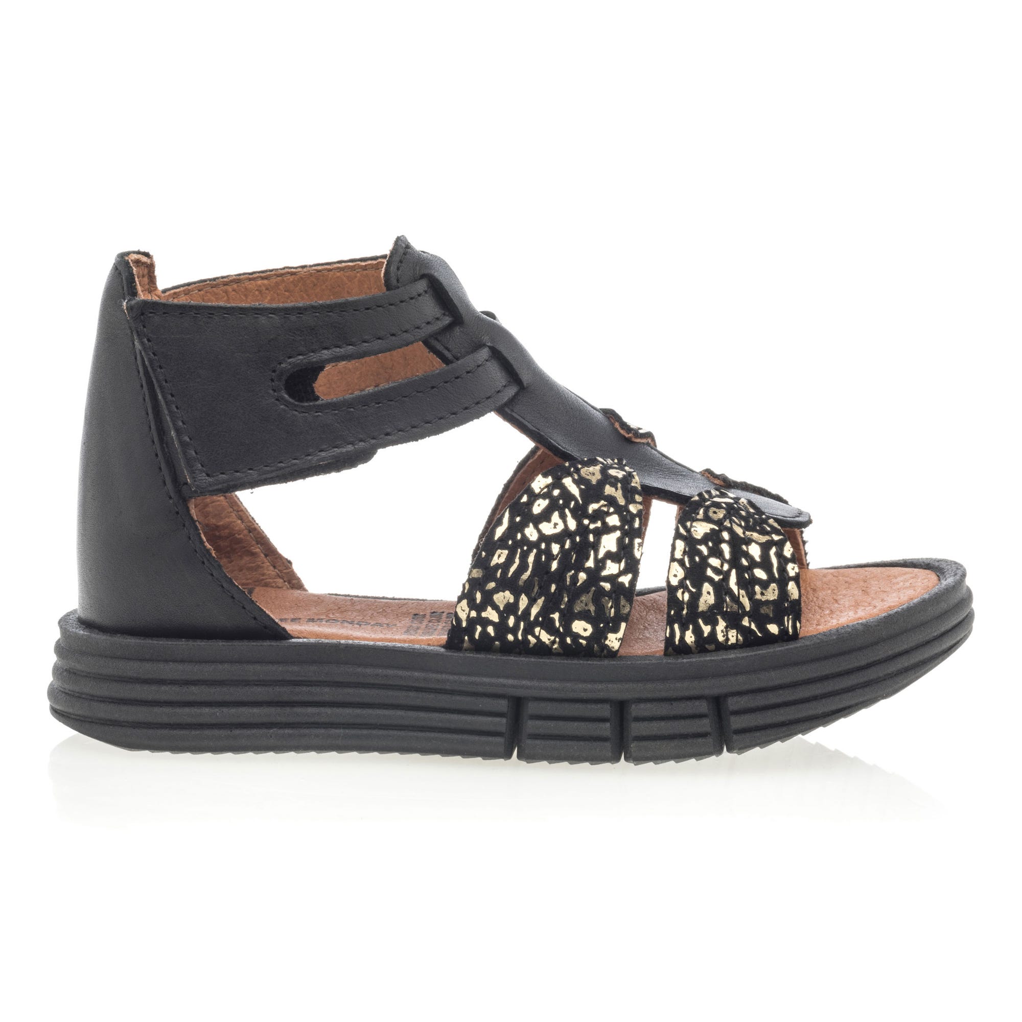 Sandales Fille en cuir noir