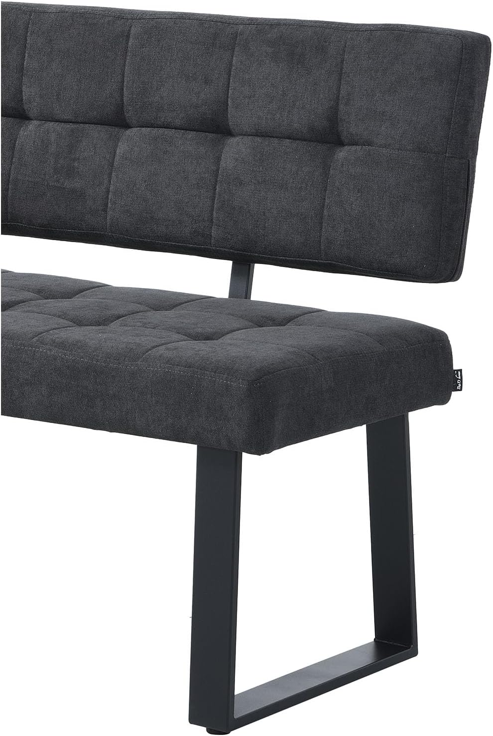 B&D home Sitzbank Sigfrid - Eckbank Esszimmer Mit Lehne, Sitzbank Flur, Pflegeleichter Bezug In Microfaser Anthrazit, Kaltschaum-Polsterung, Für Esszimmer, Küche & Flur, 120 cm
