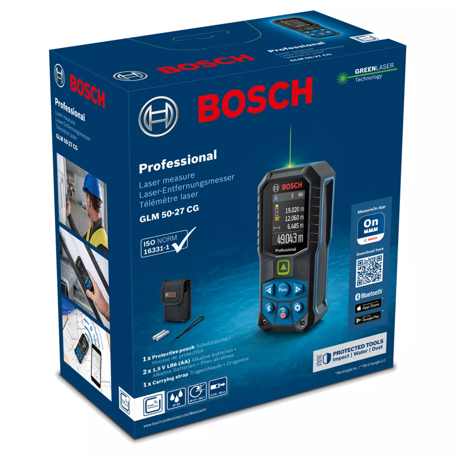Bosch GLM 50-27 CG Professional Laserafstandsmeter - 50m - groen