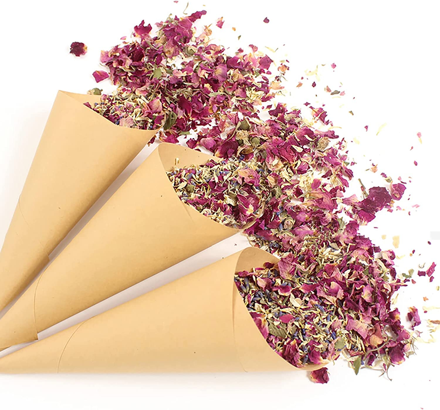 (10g) Hochzeits Konfetti Party Dekoration Getrocknete Blütenblätter Streukonfetti Tischdekoration - Rosa / Weiss