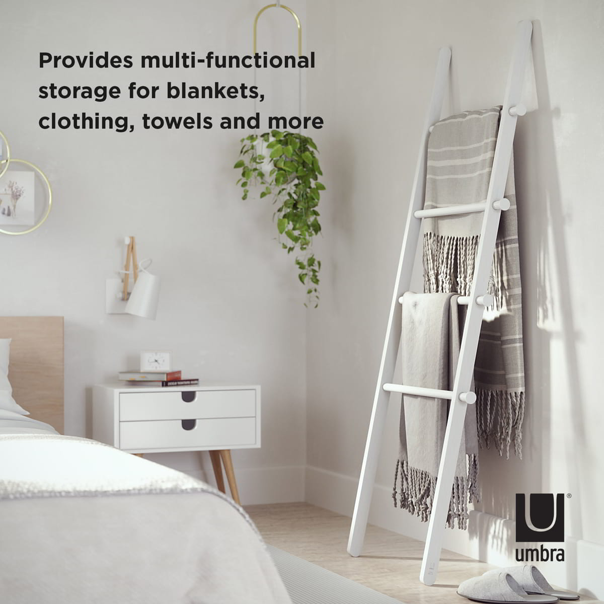 Umbra decoratieve ladder Leana wit