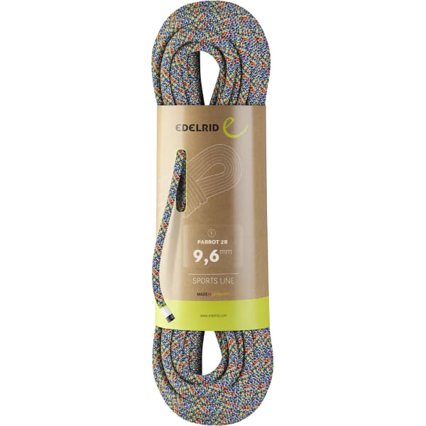 Corde alpinisme EDELRID PARROT 2R 9,6MM X 60M ASSORTED COLOURS