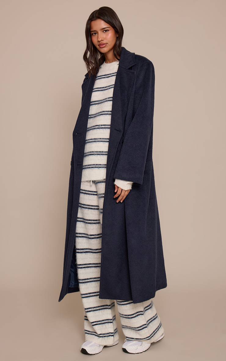 Bleu Clair T-shirt Oversize Rayé Aurora Brossé Tall