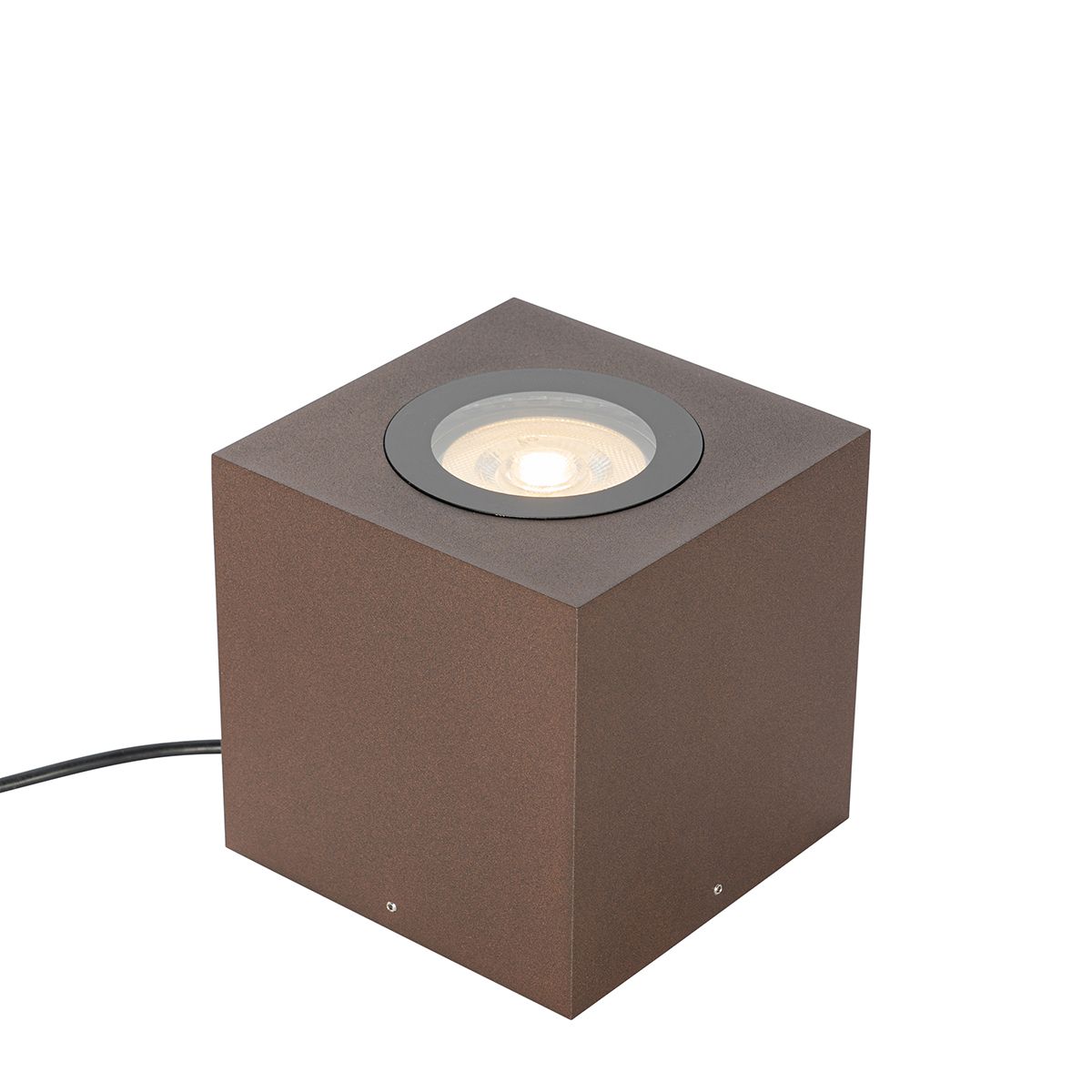 Industriële tuinspot roestbruin vierkant IP65 AR111 - Lennard