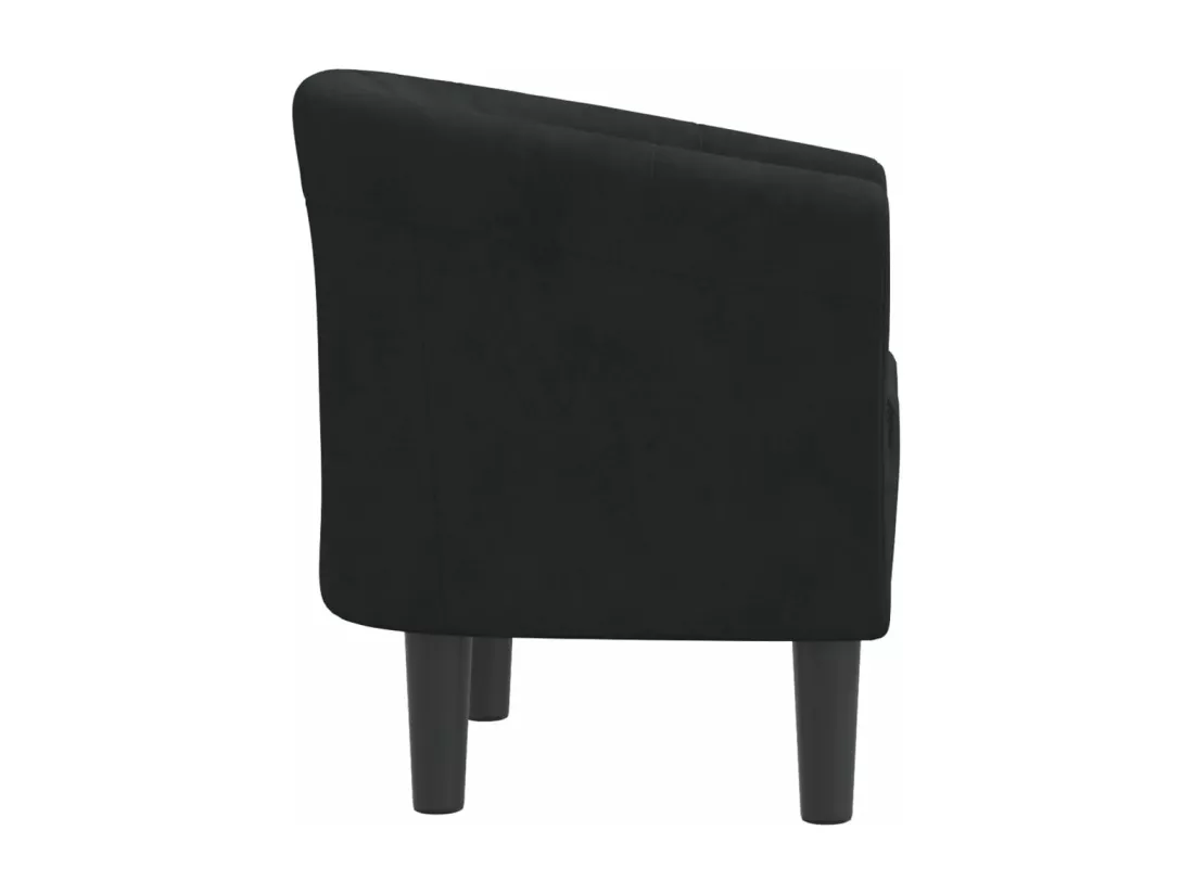 Fauteuil cabriolet noir velours