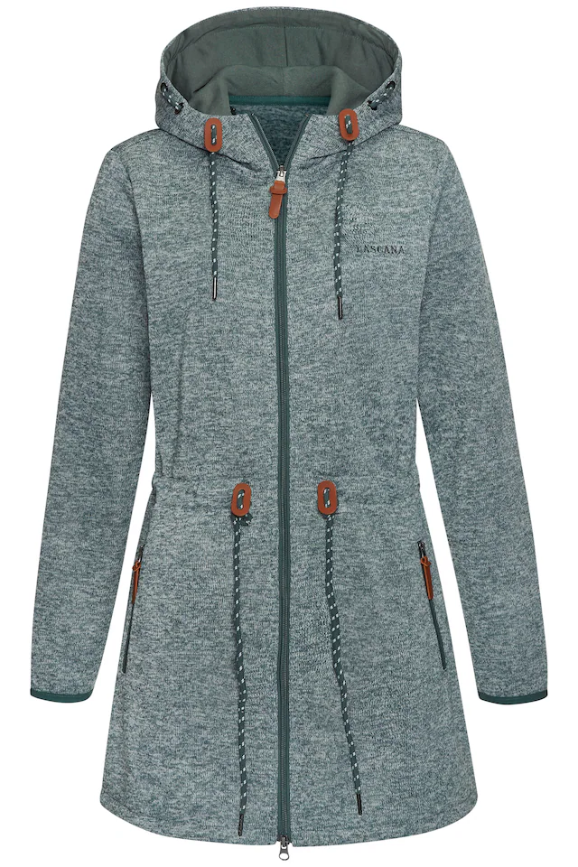 LASCANA Strickfleecejacke mit Kapuze mit Kapuze