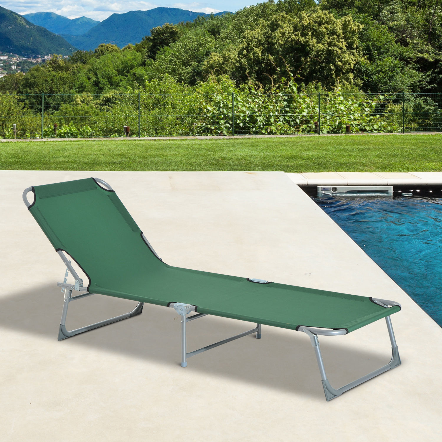 Espreguiçadeira dobrável Outsunny verde