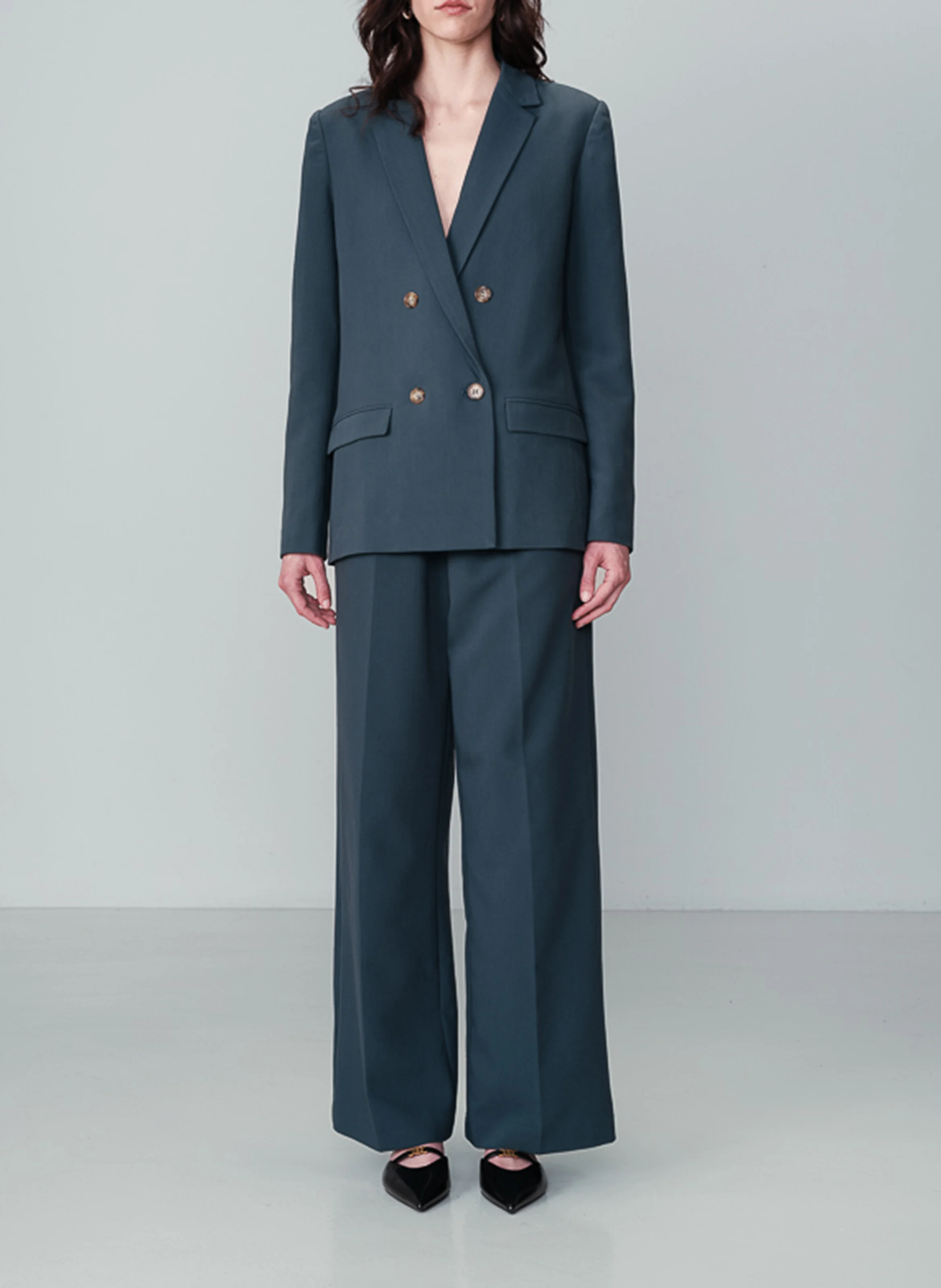 NOIX - Blazer droit à double boutonnage| Vert