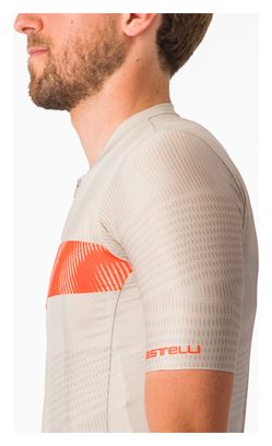 Maillot Manches Courtes Castelli Unlimited Endurance Beige/Orange