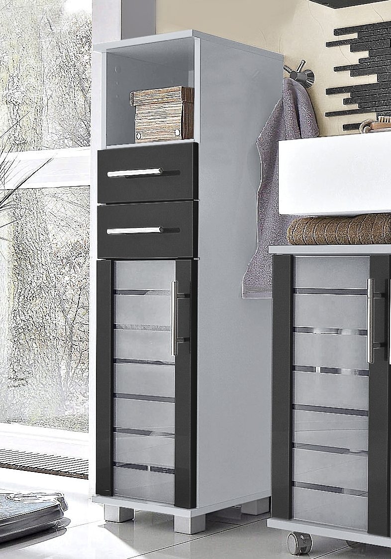 Schildmeyer Midischrank »Nikosia« Breite 30 cm, mit Glastür, 2 Schubladen, MDF-Fronten, Metallgriffe