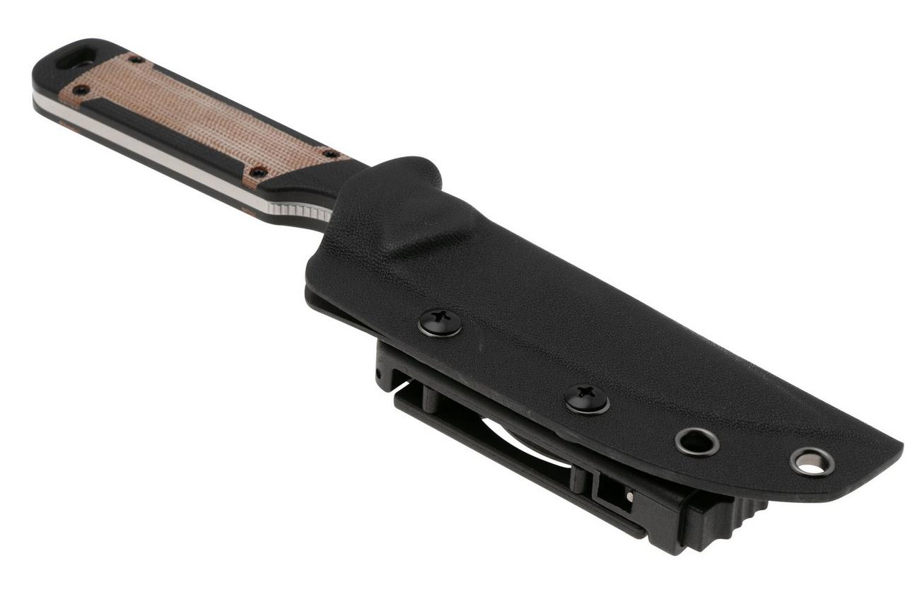 Kizer Militaw KZ1067A2 Satin Nitro-V, Black G10, Natural Micarta Inlay, vaststaand mes, Jonathan Styles design