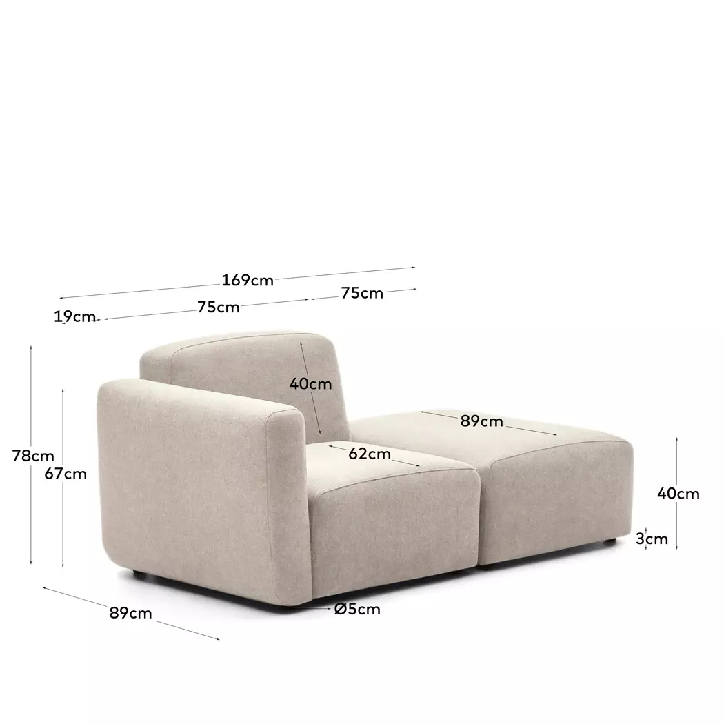 1-Sitzer mit Anstellhocker Neom