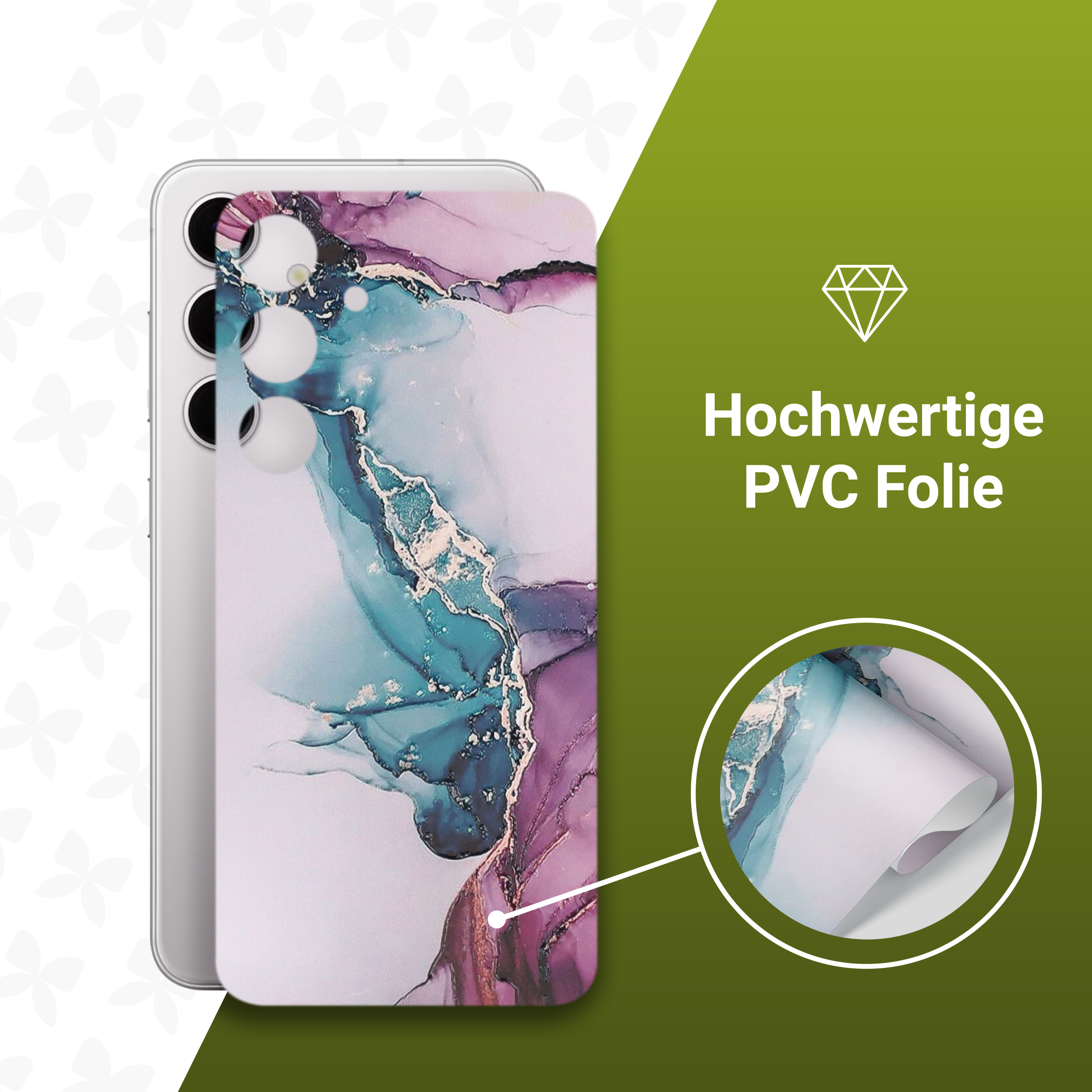 (2er Set) Samsung Galaxy S23 5G Backcover Schutzfolie Swiss Made - Elegance Satin Marble