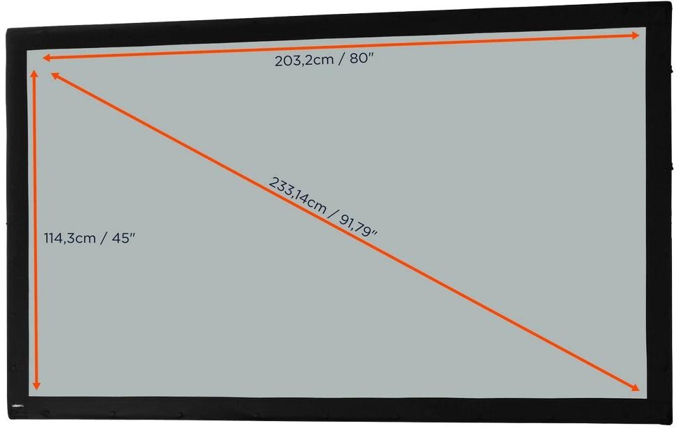 Rückprojektionstuch 16:9 203 x 114 cm<br>Projektionstuch für Faltrahmenleinwand Mobil Expert