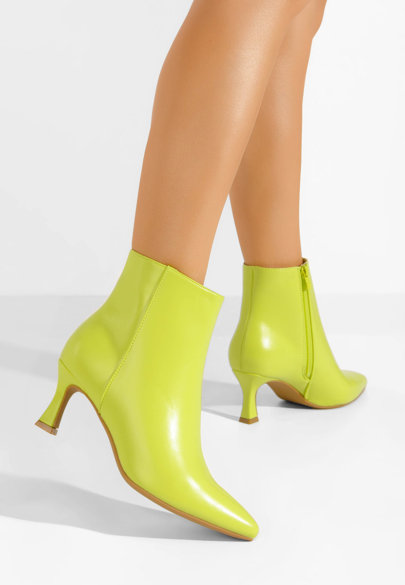 Bottines à talon fin néon vert Kaina verzi neon
