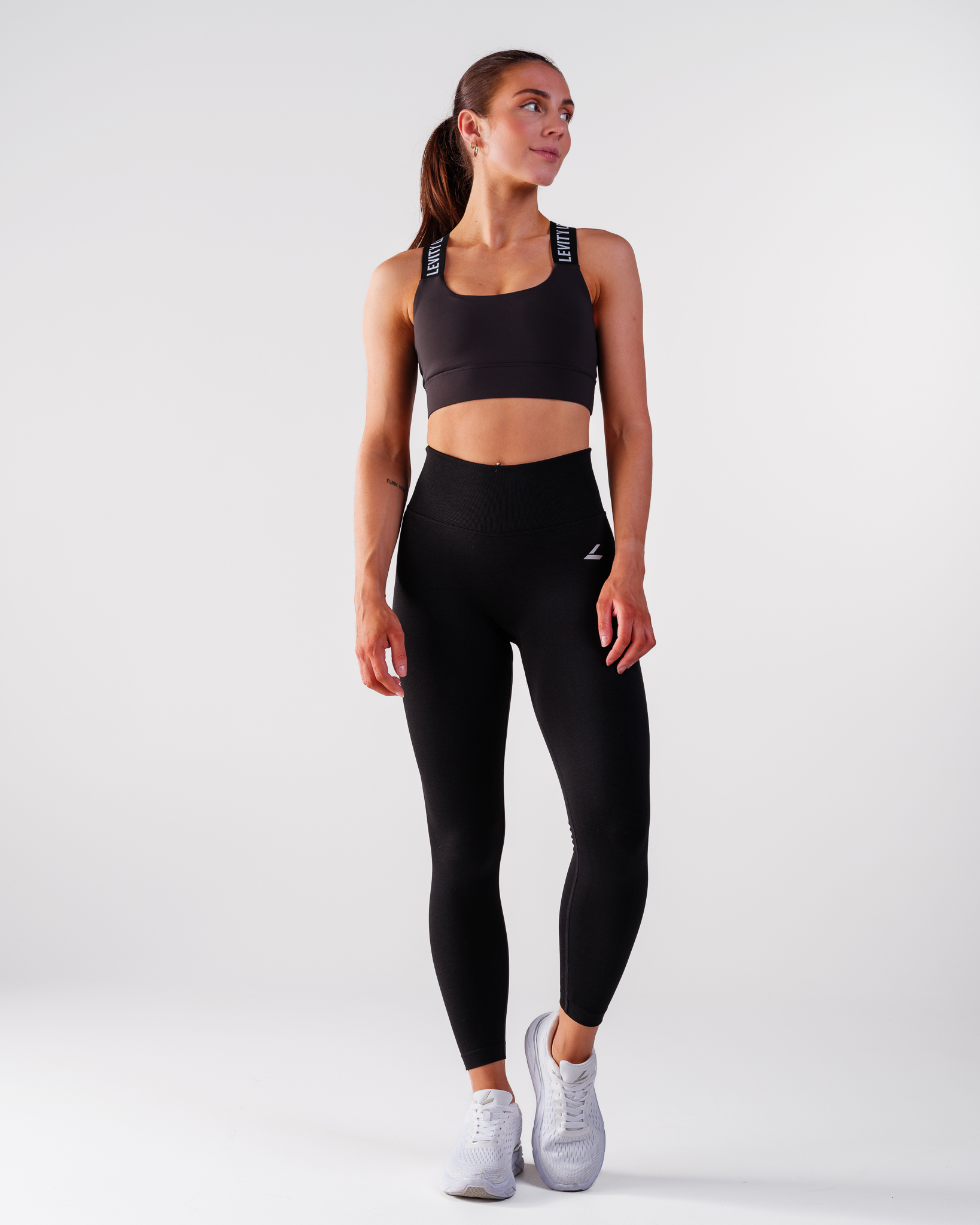 LEVITY Ignite Marl Seamless Scrunch Tights Black Marl