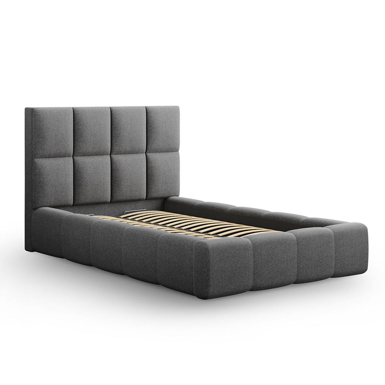 Maison Héritage Lit avec coffre de rangement Isa gris foncé - 230x165x125 cm