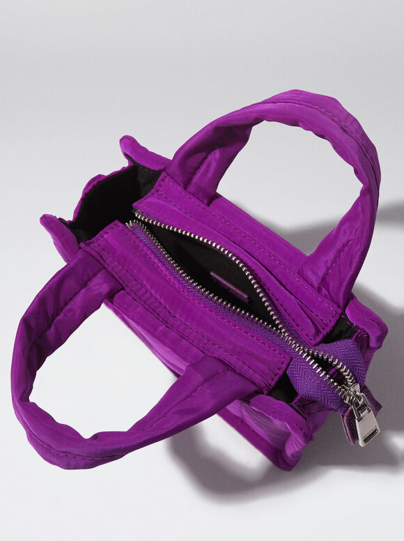 Mini Bolsa Tote de Nylon - Violeta