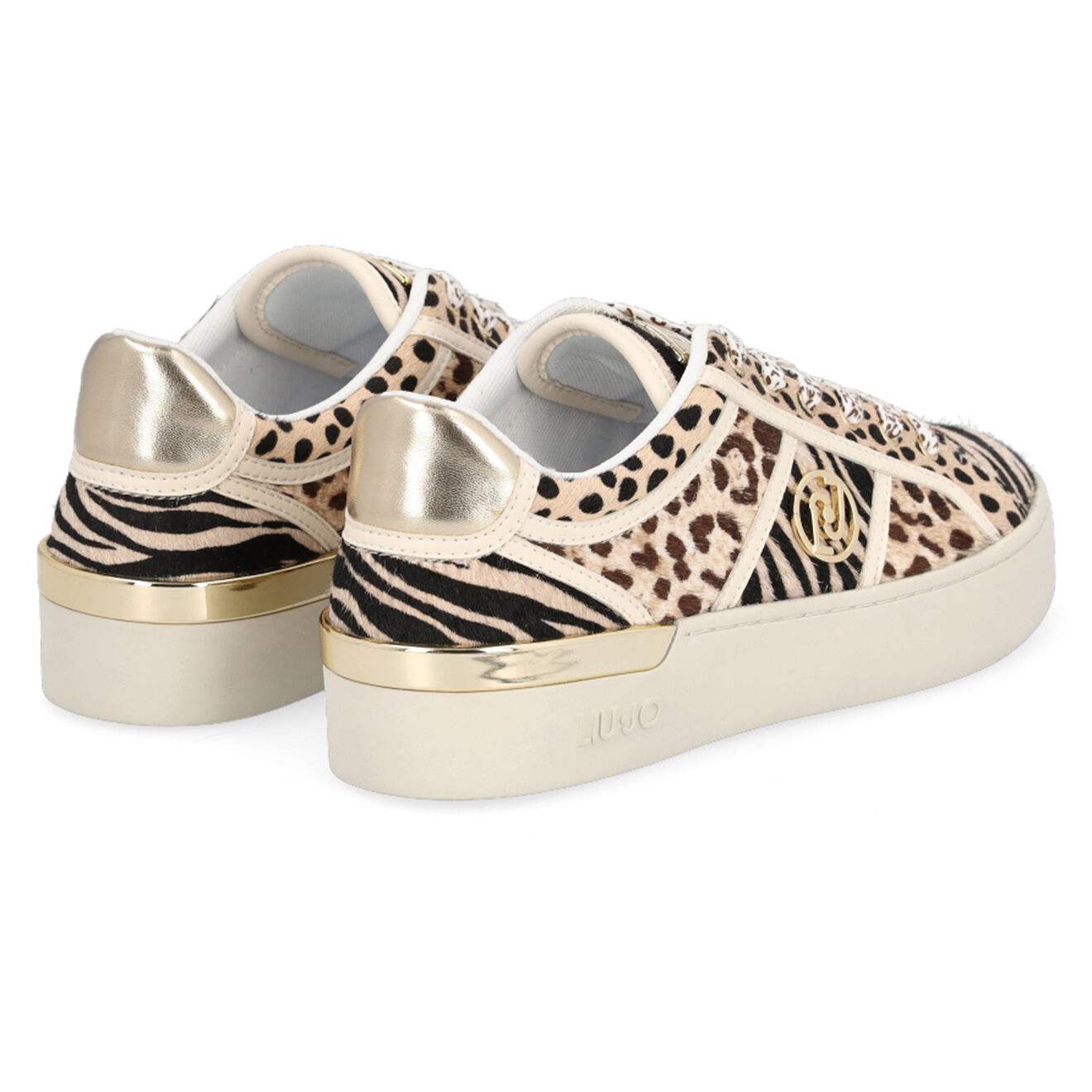 Liu-Jo Sneakers en Cuir Vega léopard/zèbre/beige