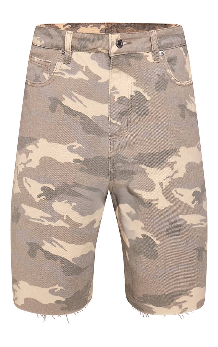 Kaki Jorts En Denim Long Taille Basse